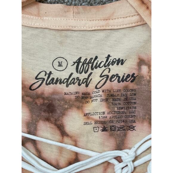 Affliction Standard Series Women's Distress Western Pepper Wash Web T-shirt M - Picture 8 of 12